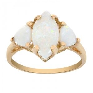 1.90 Carat Opal Ring 10K Yellow Gold